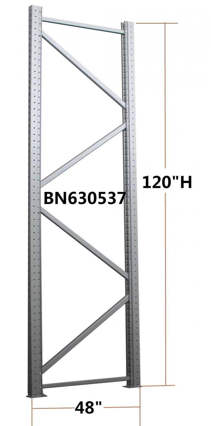 Commercial Heavy Duty Steel Storage Racks Bolt Connect Upright Frame 4 * 10 Feet